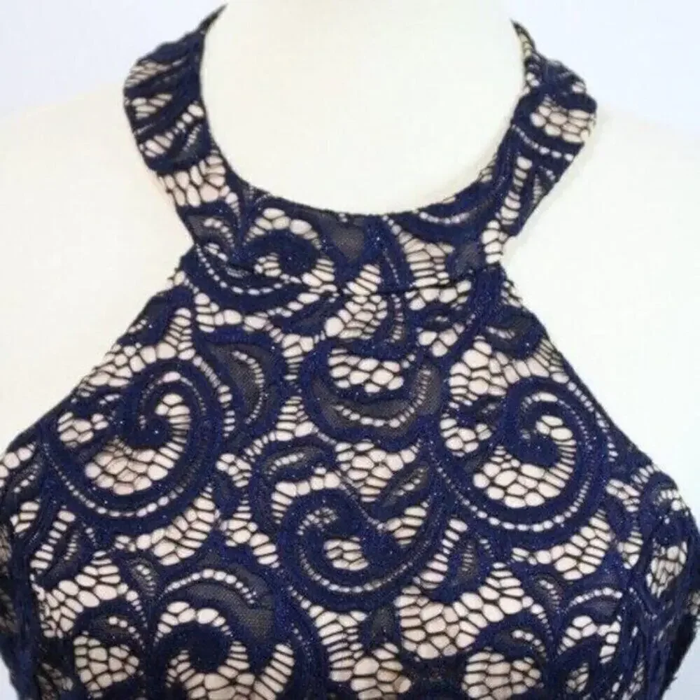 Semi Formal Blue Halter Full Skirt Dress‎ 9/10 Semi-Formal Full Skirt